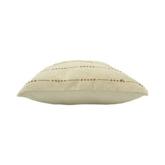 Handmade Cotton Cushion Cover 45x45 cm | Textured Woven Neutral Pillow Cover | Artisan Decorative Cushion