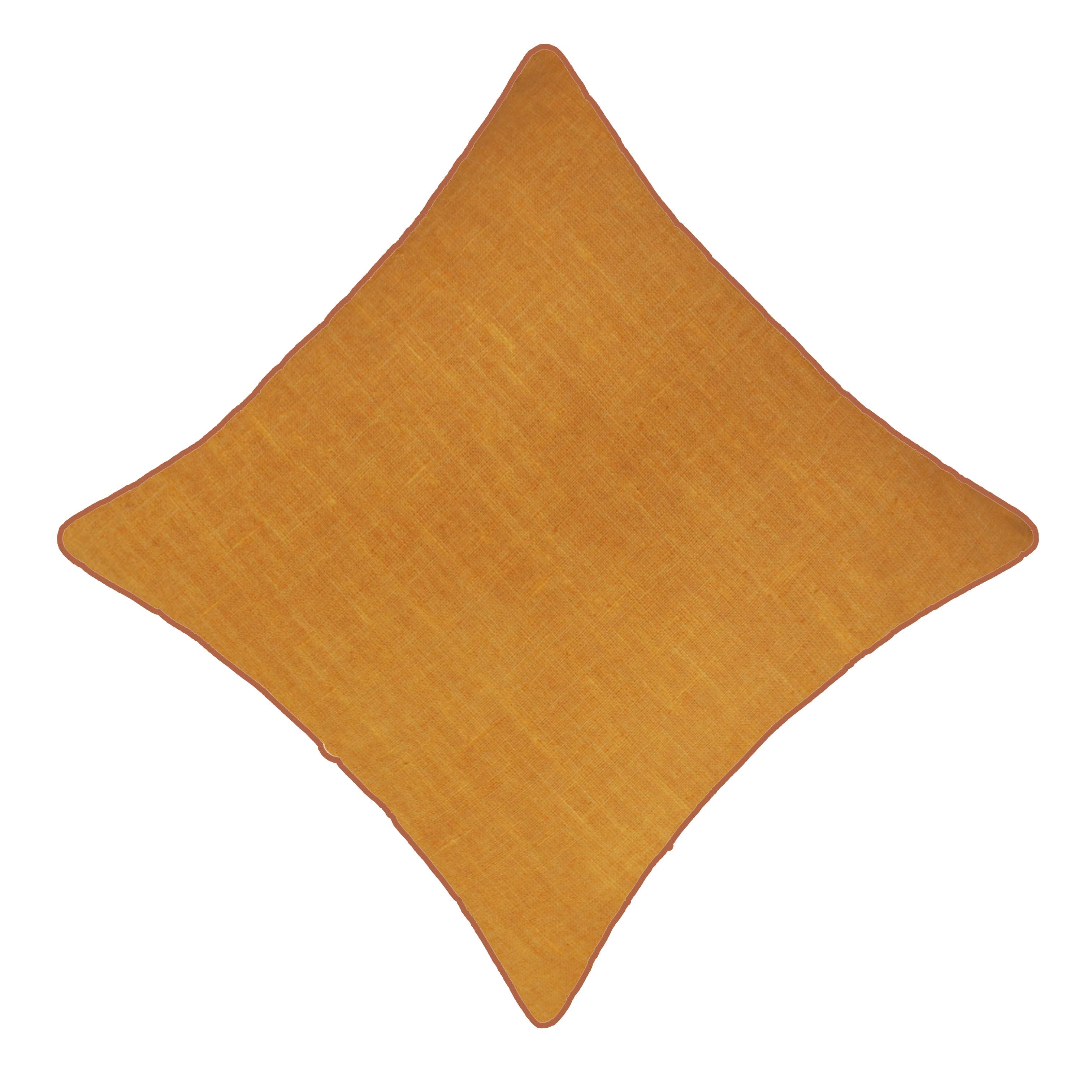 Solid Mustard Cotton Cushion Cover 45x45 cm | Plain Decorative Throw Pillow Cover | Soft Cotton Sofa Cushion Cover with Hidden Zipper