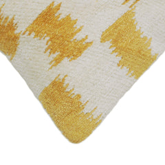 Ivory and mustard abstract woven jacquard cushion cover 35x50 cm