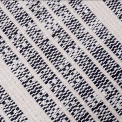 Handwoven Black & Ivory Cotton Cushion Cover 45x45 cm | Modern Striped Textured Throw Pillow Cover | Handmade Home Décor