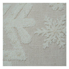 Ivory Snowflake Embroidered Cotton Cushion Cover | Textured Winter-Inspired Decorative Pillow | 18x18 Inch