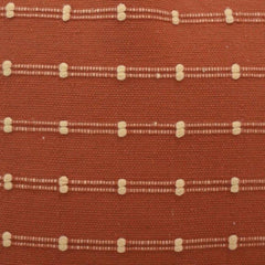 Handwoven Rust Cotton Cushion Cover | Textured Dotted Stripe Design | 45x45 cm Decorative Pillow Cover