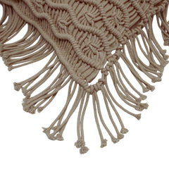 Handcrafted Macramé Cotton Cushion Cover 45x45 cm – Textured Boho Fringe Pillow Cover