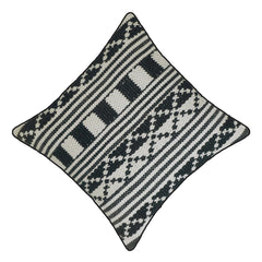 Handwoven Black & Ivory Cotton Cushion Cover – 45 x 45 cm