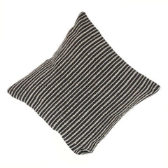 Handwoven Black & White Striped Cotton Cushion Cover | Textured Modern Accent Pillow