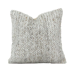 Chunky Knit Polyester Cushion Cover 45x45 cm – Textured Woven Design | Soft Neutral Decorative Pillow