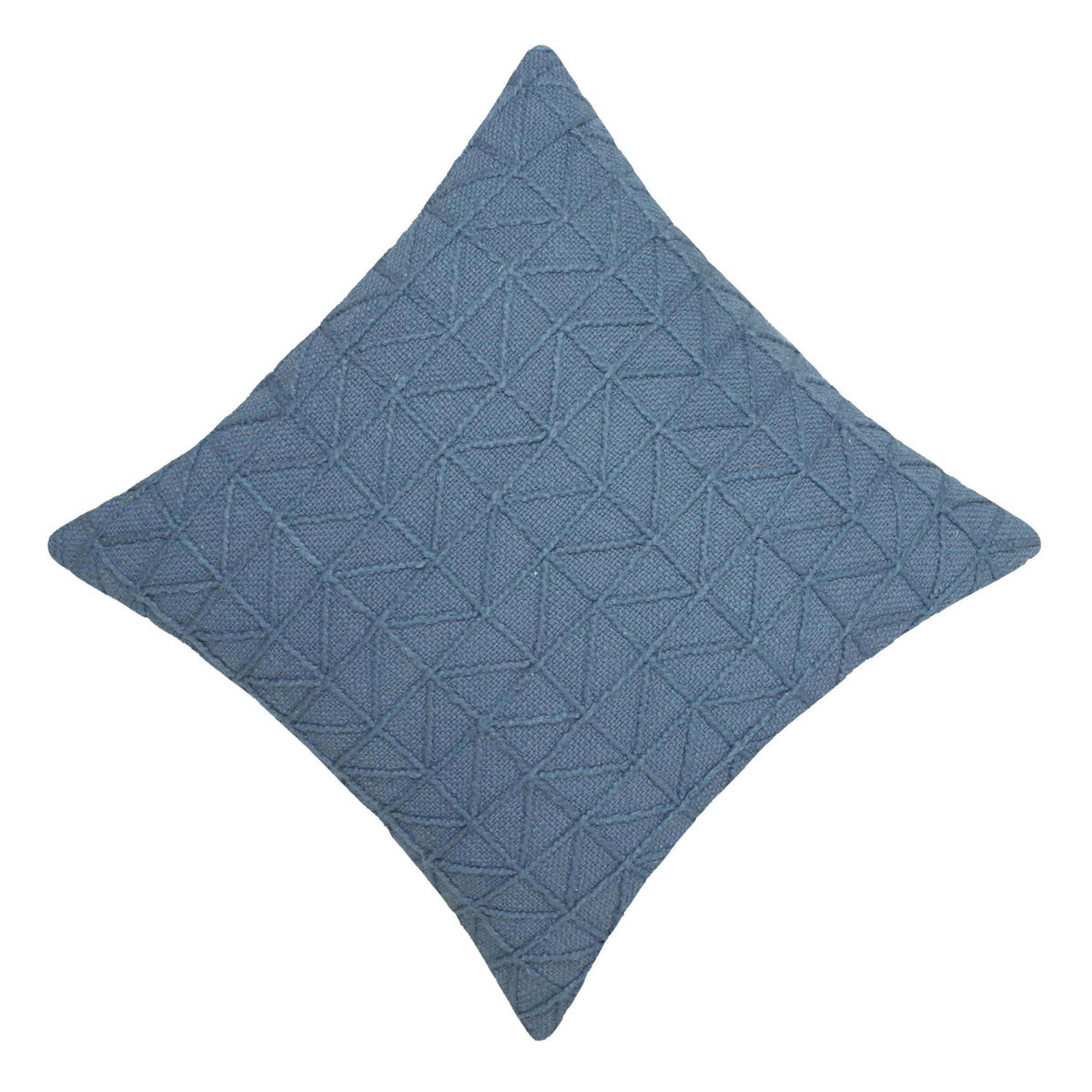 Blue Geometric Machine Embroidered Cushion Cover 45x45 cm