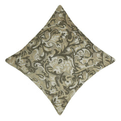 Handwoven Jacquard Cushion Cover 45 x 45 cm – Beige & Olive Floral Damask Design