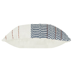 Geometric Woven Cotton Cushion Cover | Textured Stripe & Chevron Pattern | Neutral Modern Decor Pillow Cover (18x18 Inch)