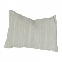 Textured Cotton Cushion Cover 35x50 cm | Neutral Woven Stripe Design | Minimalist Beige Pillow Cover with Hidden Zip