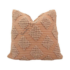Handmade Tufted Cotton Cushion Cover 45x45 cm | Boho Diamond Textured Pillow Cover | Soft Decorative Throw Cushion