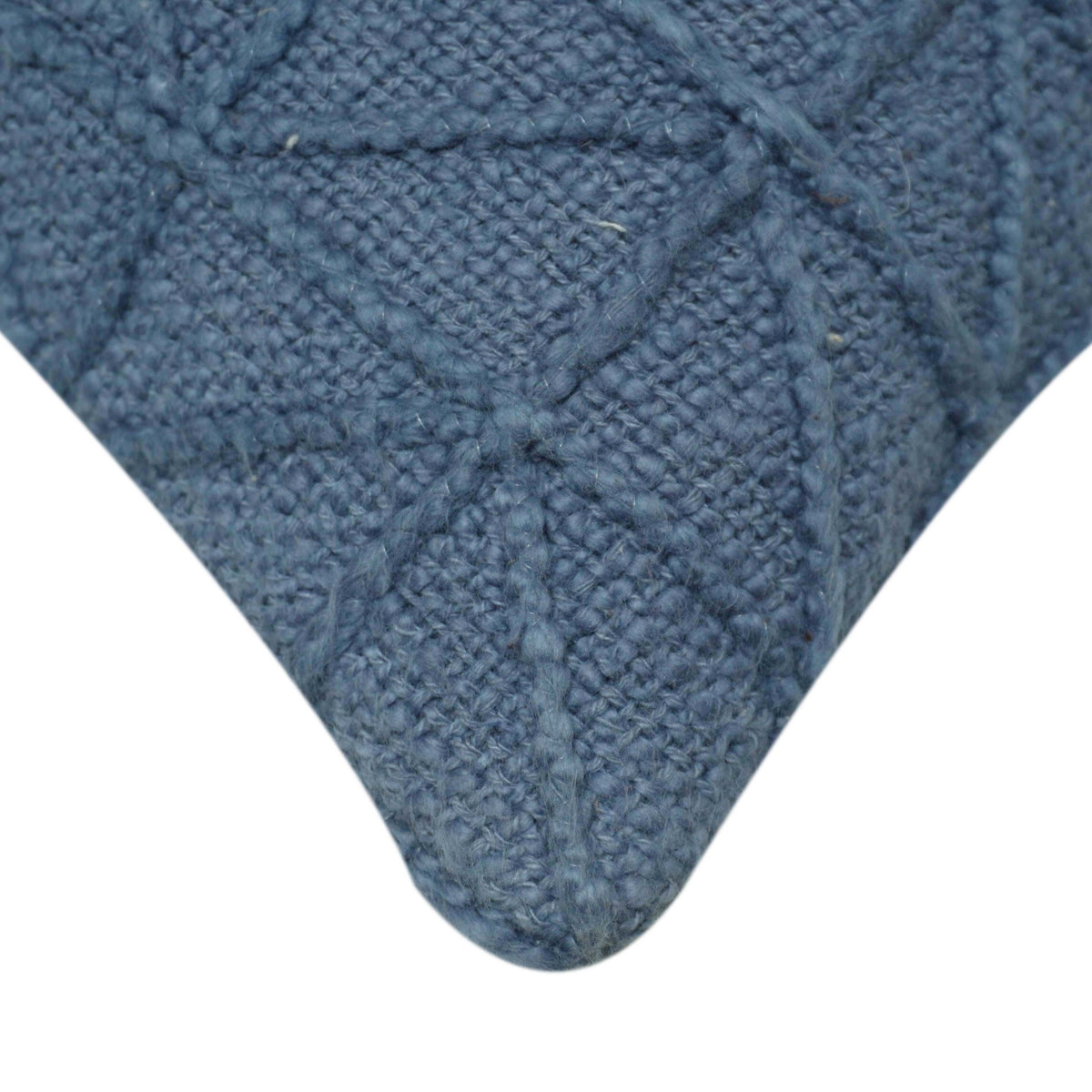 Blue Geometric Machine Embroidered Cushion Cover 45x45 cm