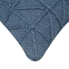 Blue Geometric Machine Embroidered Cushion Cover 45x45 cm
