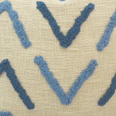 Tufted Chevron Cotton Cushion Cover – Blue Abstract Pattern | 45x45 cm Decorative Throw Pillow Cover