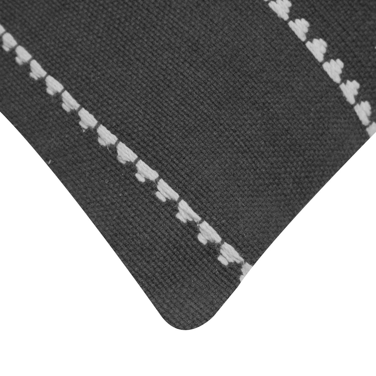 Handwoven Black & White Striped Cushion Cover – 35 x 50 cm | Textured Geometric Pattern