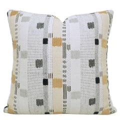 Beige Black & Grey Geometric Handwoven Cotton Cushion Cover 45x45 cm