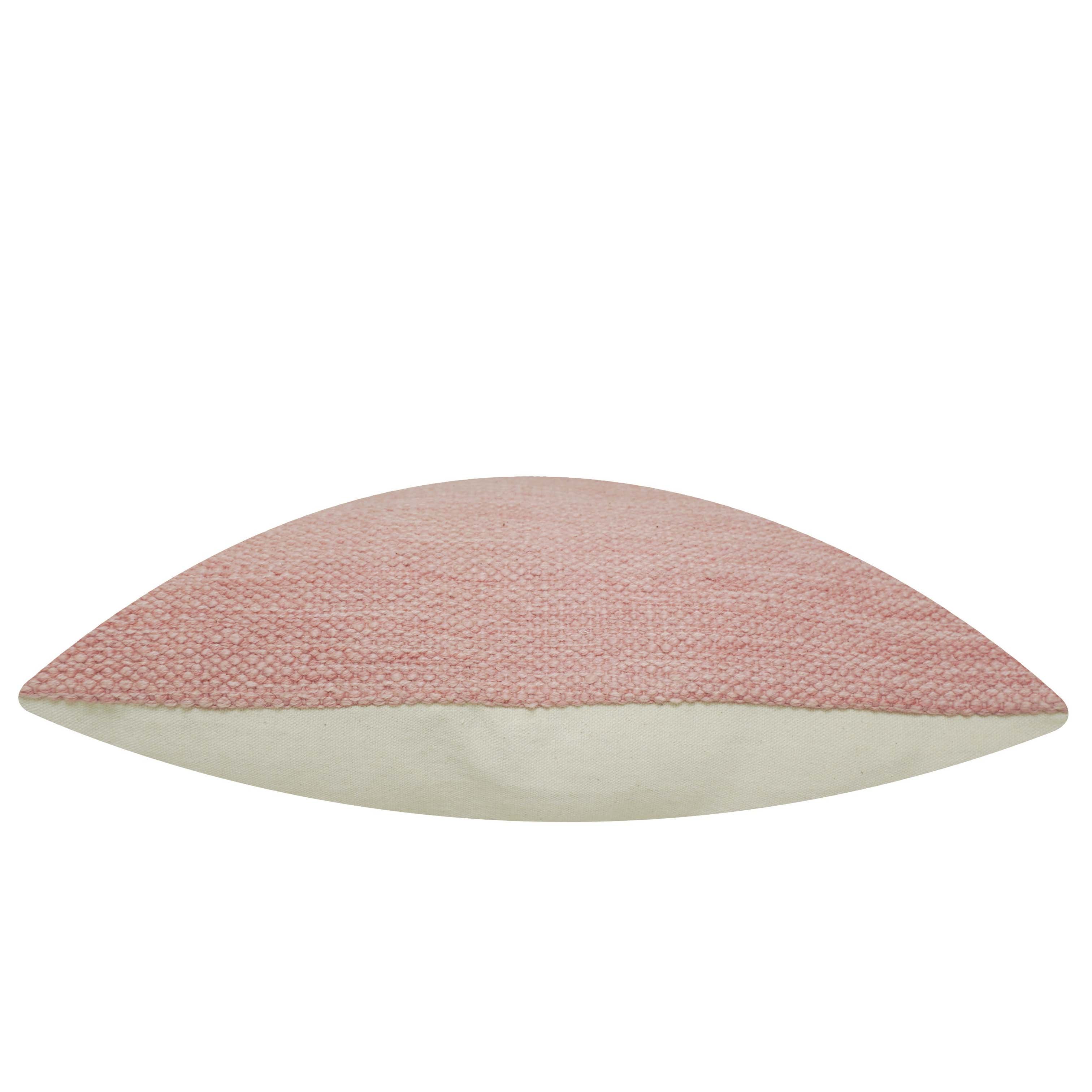 Handwoven Blush Pink Textured Cushion Cover – 45 x 45 cm