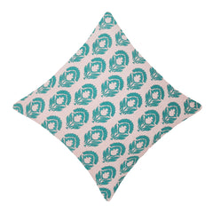 Turquoise Floral Bloom Printed Cushion Cover – 45 x 45 cm