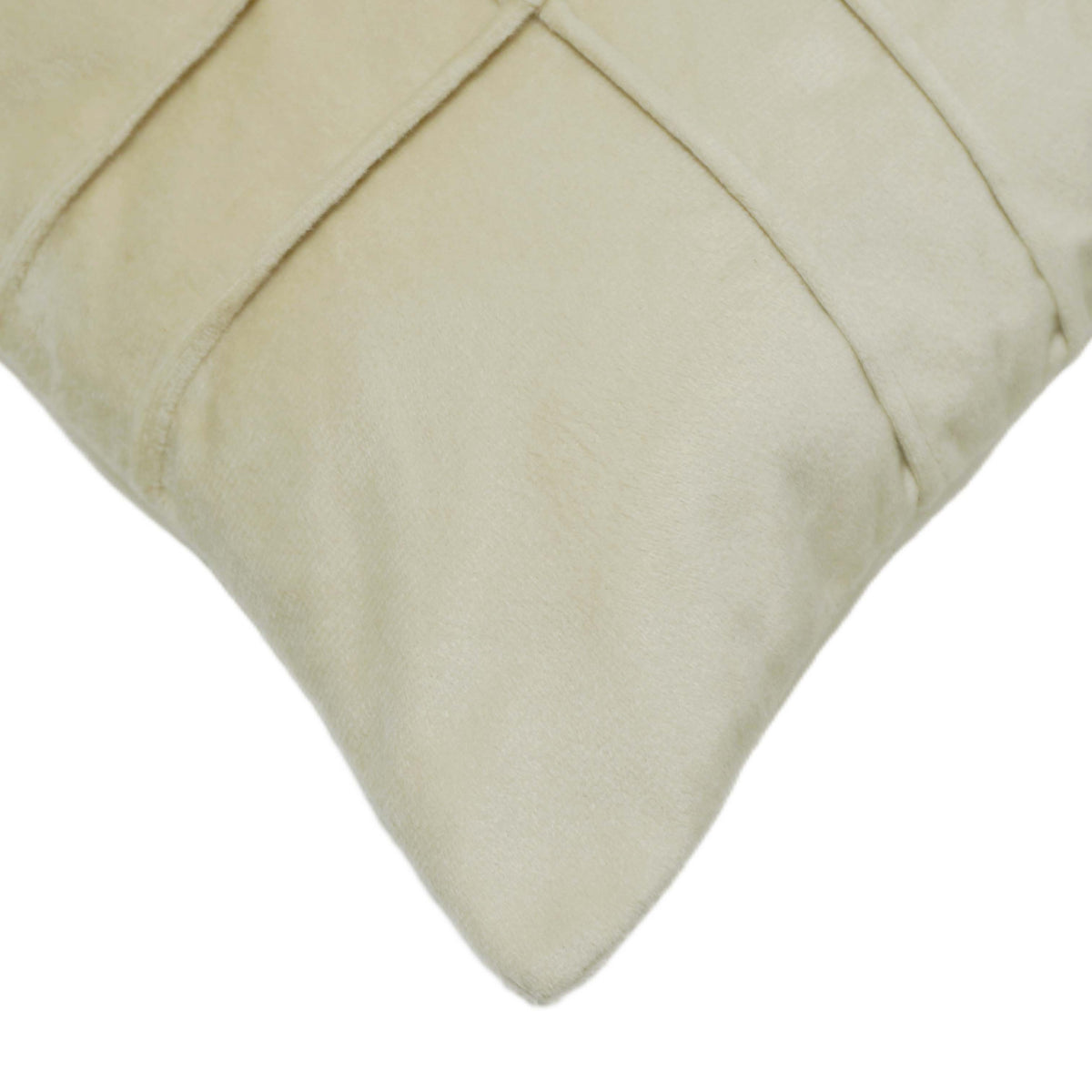 Cream velvet tufted grid textured cushion cover 45x45 cm