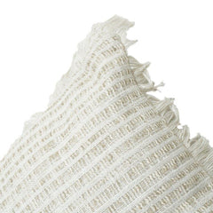 Housse de coussin en coton texturé à bords effilochés – Motif tissé neutre | 45x45 cm