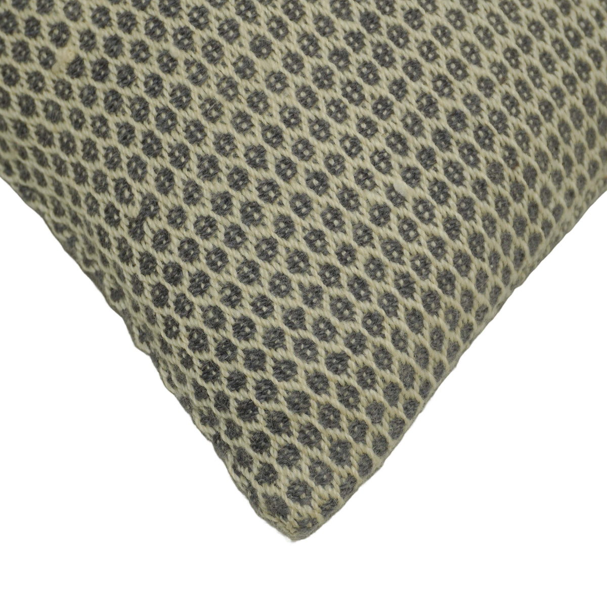 Handwoven Wool Cushion Cover 45x45 cm | Textured Geometric Woven Throw Pillow Cover | Soft Decorative Cushion Cover with Hidden Zipper | Modern Home Décor