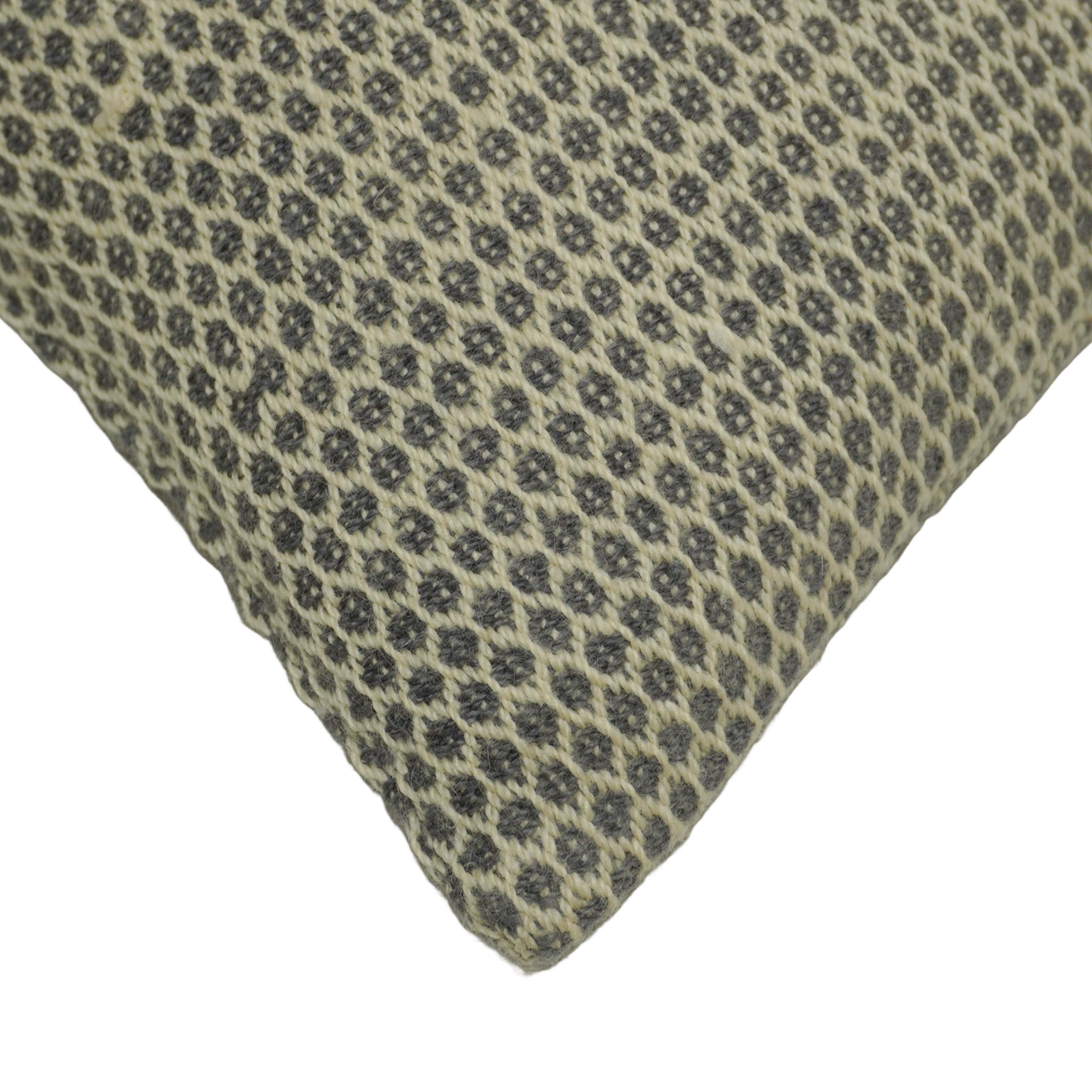 Handwoven Wool Cushion Cover 45x45 cm | Textured Geometric Woven Throw Pillow Cover | Soft Decorative Cushion Cover with Hidden Zipper | Modern Home Décor