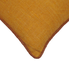 Solid Mustard Cotton Cushion Cover 45x45 cm | Plain Decorative Throw Pillow Cover | Soft Cotton Sofa Cushion Cover with Hidden Zipper