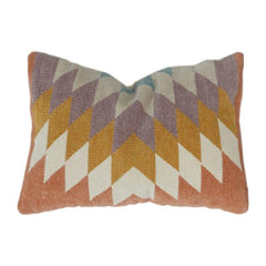 Handgewebter geometrischer Baumwollkissenbezug 45x45 cm | Boho-Zickzackmuster | Dekokissenbezug