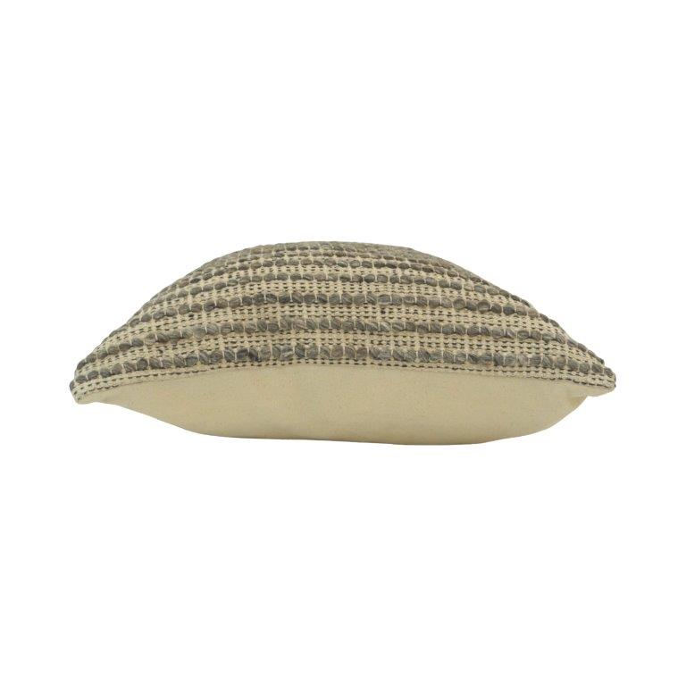 Textured Woven Polyester Cushion Cover 45x45 cm | Handcrafted Neutral Boho Pillow Cover for Sofa & Living Room - Bulk manufacturer & supplier from Panipat, India