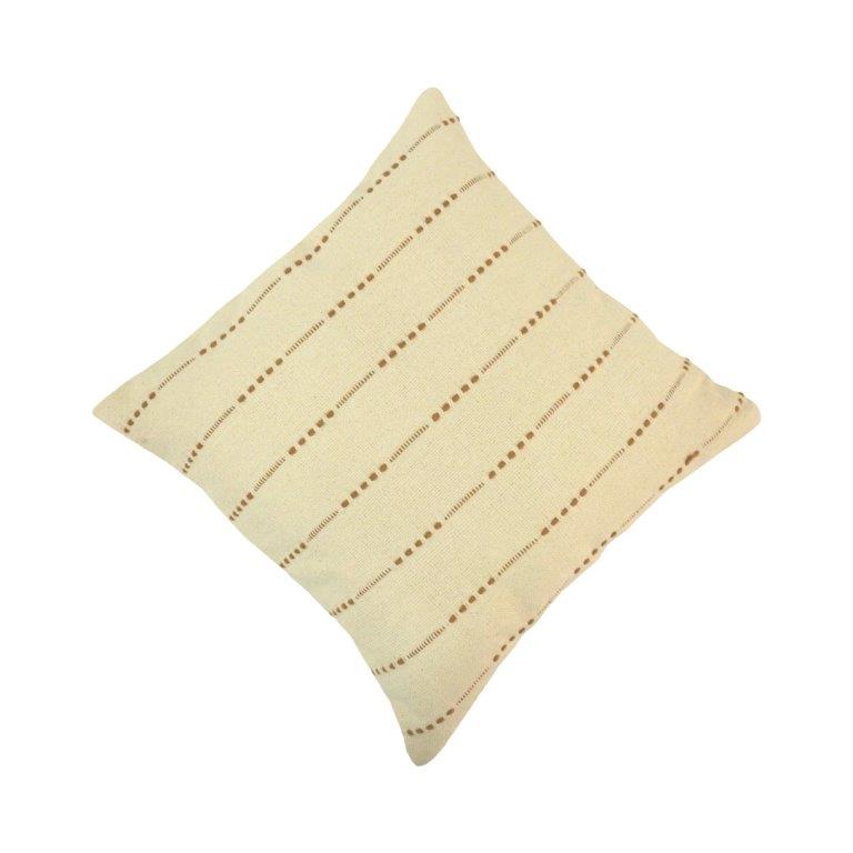 Handmade Cotton Cushion Cover 45x45 cm | Textured Woven Neutral Pillow Cover | Artisan Decorative Cushion - Bulk manufacturer & supplier from Panipat, India