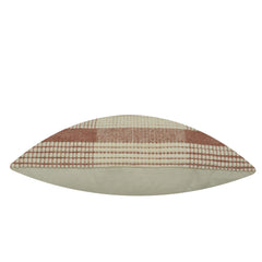 Handwoven Cotton Cushion Cover 45x45 cm | Textured Woven Check Pattern | Beige & Brown Decorative Throw Pillow Cover | Modern Boho Farmhouse Home Décor | Concealed Zip