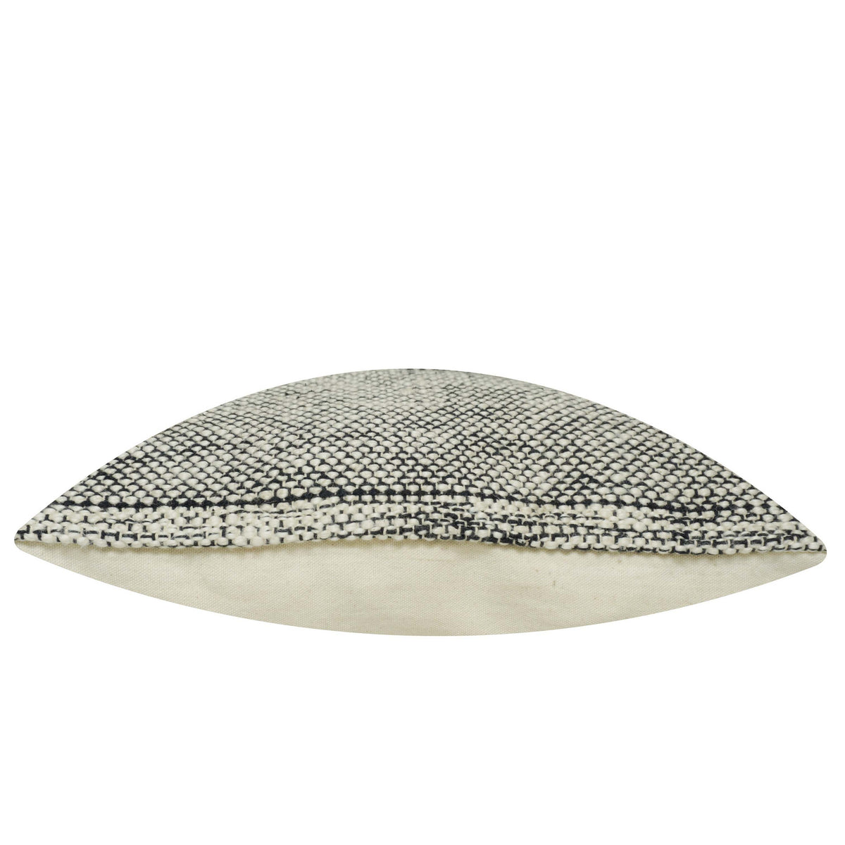 Handwoven Cotton Cushion Cover 45x45 cm | Black & Ivory Textured Woven Decorative Pillow Cover | Modern Boho Sofa Cushion Cover with Hidden Zipper