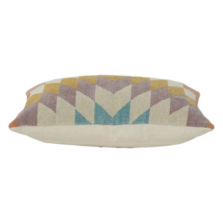 Handwoven Geometric Cotton Cushion Cover 45x45 cm | Boho Zigzag Pattern | Decorative Throw Pillow Case