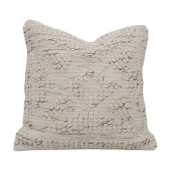 Handmade Tufted Cotton Cushion Cover 45x45 cm | Boho Textured Throw Pillow Cover | Ivory Decorative Cushion Cover with Hidden Zip | 100% Cotton