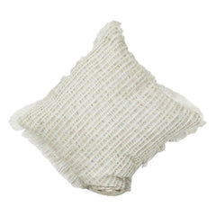 Housse de coussin en coton texturé à bords effilochés – Motif tissé neutre | 45x45 cm