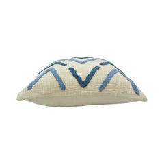 Tufted Chevron Cotton Cushion Cover – Blue Abstract Pattern | 45x45 cm Decorative Throw Pillow Cover