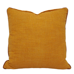 Solid Mustard Cotton Cushion Cover 45x45 cm | Plain Decorative Throw Pillow Cover | Soft Cotton Sofa Cushion Cover with Hidden Zipper