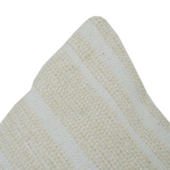 Textured Cotton Cushion Cover 35x50 cm | Neutral Woven Stripe Design | Minimalist Beige Pillow Cover with Hidden Zip