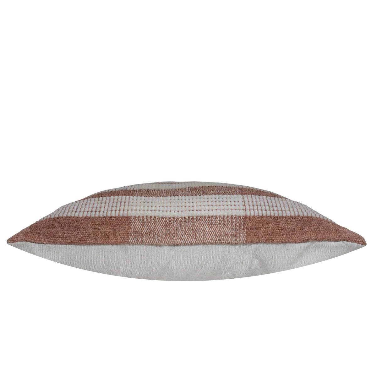 Handwoven Cotton Cushion Cover 45x45 cm | Textured Woven Stripe Design | Brown & Ivory Decorative Throw Pillow Cover | Hidden Zipper | Modern Boho Home Décor - Bulk manufacturer & supplier from Panipat, India