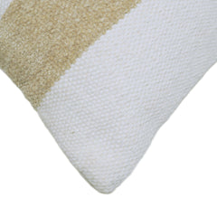 Handwoven Beige & White Striped Cushion Cover 45x45 cm