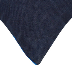Embroidered Cotton Fish Cushion Cover 30 x 50 cm | Nautical Marine Decorative Lumbar Pillow Cover | Hidden Zip | Navy Blue