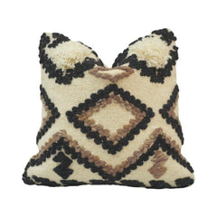 Handwoven Cotton Tufted Cushion Cover | Geometric Tribal Design | 45x45 cm