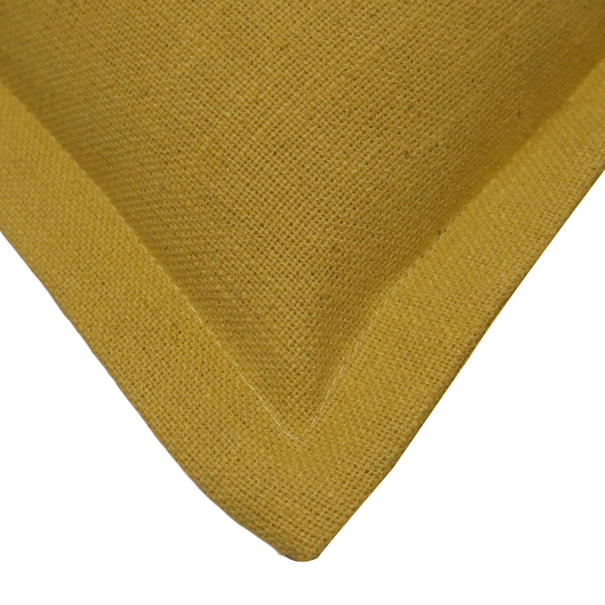 Mustard yellow textured solid slub fabric cushion cover 45x45 cm