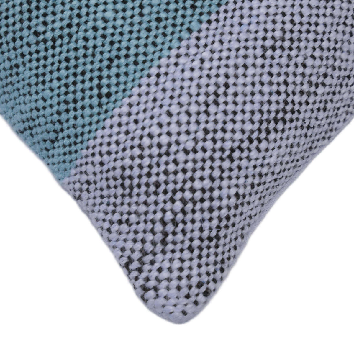 Handwoven Cotton Cushion Cover 45x45 cm – Blue & Black Striped Textured Cushion Cover