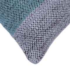 Handwoven Cotton Cushion Cover 45x45 cm – Blue & Black Striped Textured Cushion Cover