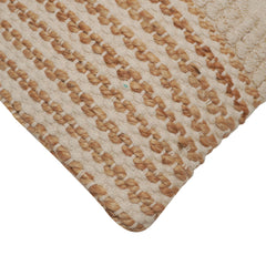 Handwoven Cotton Cushion Cover 45x45 cm | Natural & Beige Textured Woven Throw Pillow Cover | Boho Farmhouse Decorative Cushion Cover with Concealed Zip