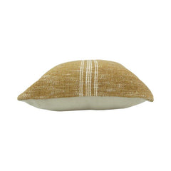 Handmade Mustard Cotton Cushion Cover with Woven Stripe Design | 45x45 cm Decorative Pillow Cover