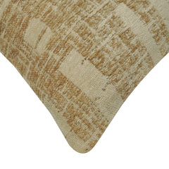 Beige textured geometric jacquard cotton cushion cover 45x45 cm