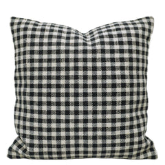 Handwoven Black & Cream Checkered Cotton Cushion Cover – 45 x 45 cm | Textured Woven Decorative Pillow Cover