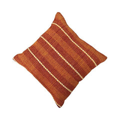 Handmade Striped Cotton Cushion Cover 45x45 cm | Woven Decorative Throw Pillow Cover with Braided Detailing | Boho Rustic Home Décor